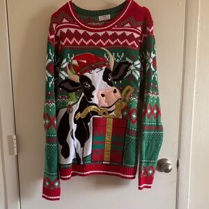 Holiday Time Red and Green Christmas Sweater